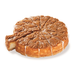 10" Caramel Baked Cheesecake - Pre Cut 14 piece Round