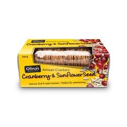 Olina's Artisan Crackers Cranberry & Sunflower 100g - 12 packs